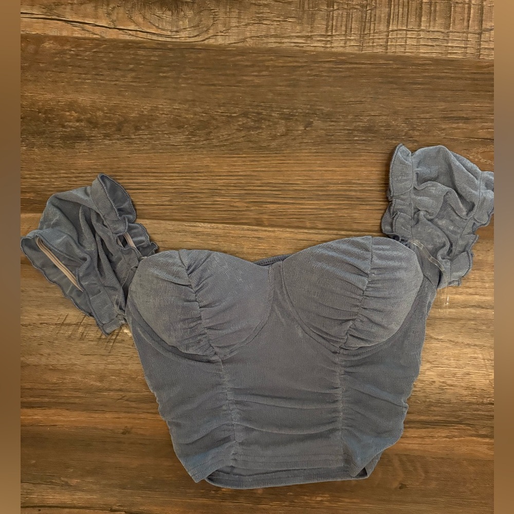 Better Be Blue Puff Sleeve top